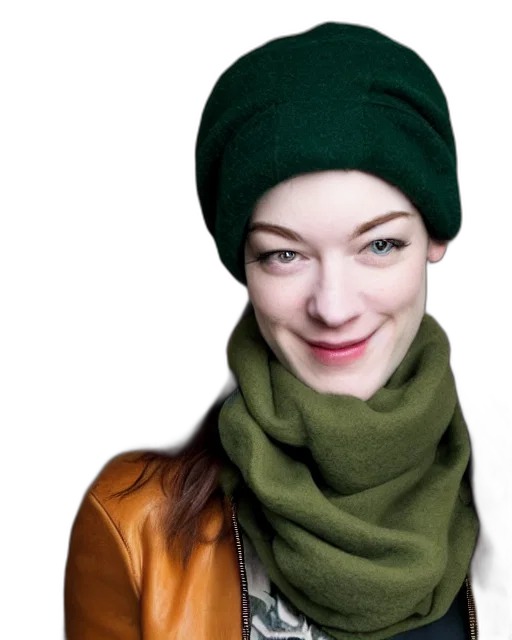 hat, face, jacket, staff transparent PNG cut-out