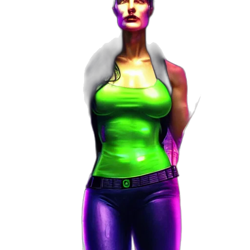 jacket, dress, staff, face, concept art, 3d render, fantasy art, cyberpunk transparent PNG cut-out