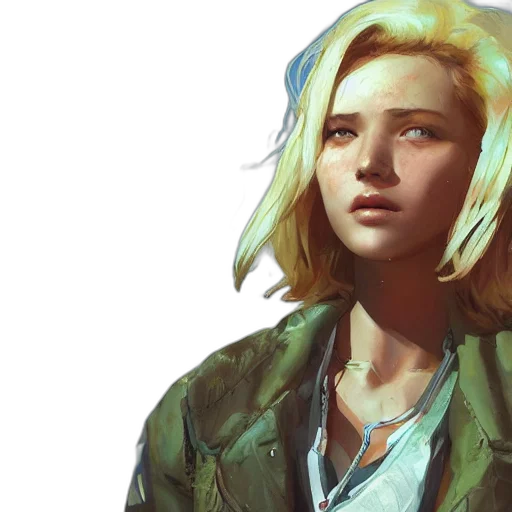jacket, face, concept art, cyberpunk transparent PNG cut-out