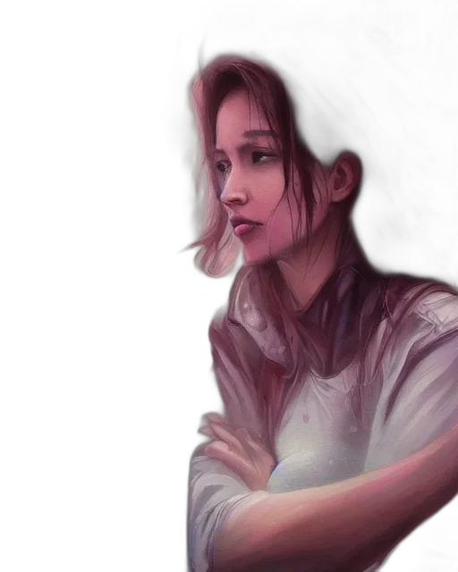 face, photorealistic, oil painting, concept art transparent PNG cut-out