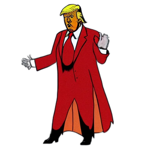 jacket, staff, comic book art, cartoon transparent PNG cut-out