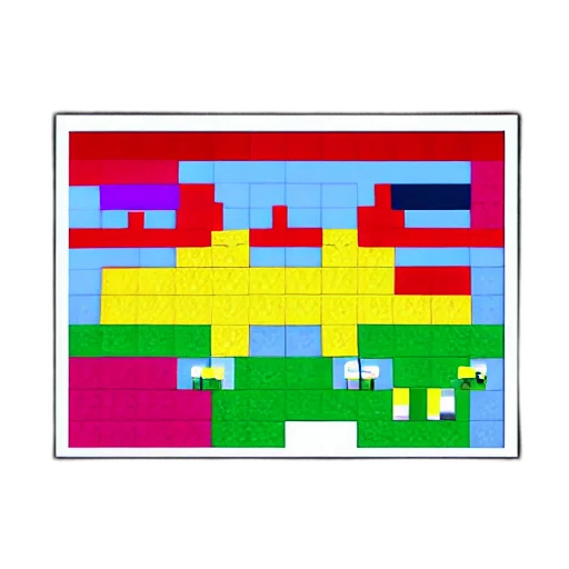 pixel art, 3d render, concept art, colorful, neon, blue, red, minecraft transparent PNG cut-out
