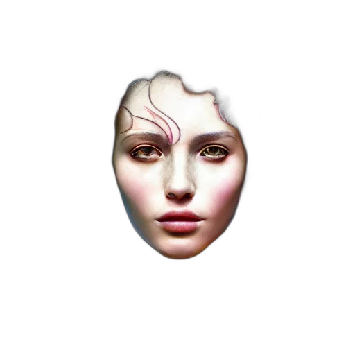 face, mask, creature, crown, 3d render, vaporwave, photorealistic, concept art transparent PNG cut-out