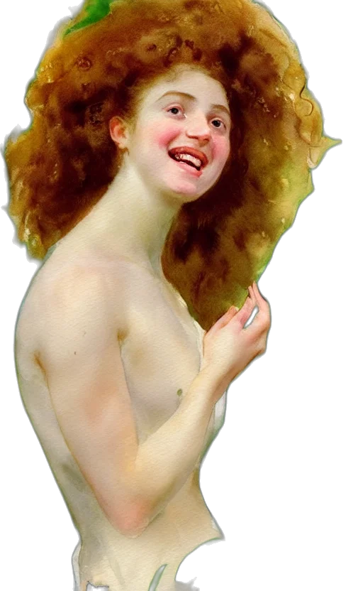 hair, face, creature, dress transparent PNG cut-out