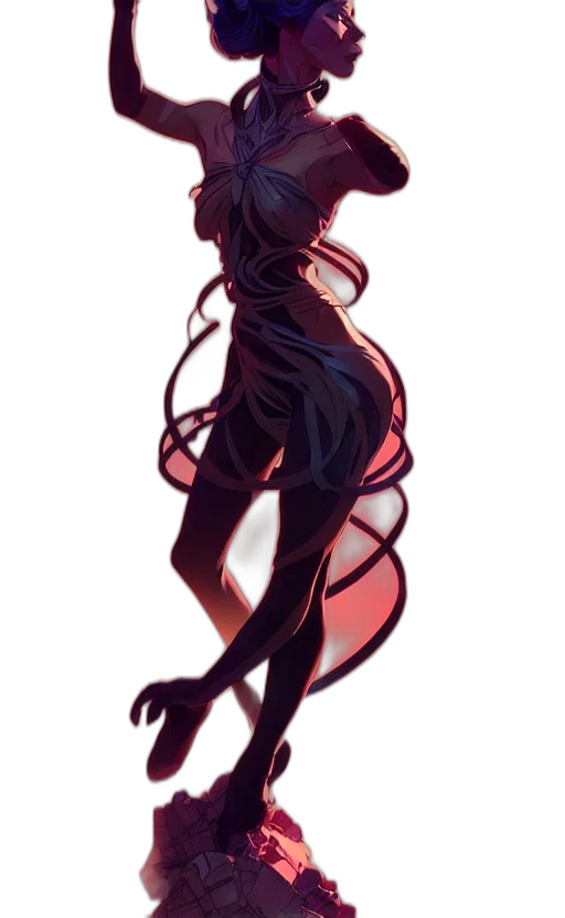 dress, creature, hair, mask transparent PNG cut-out