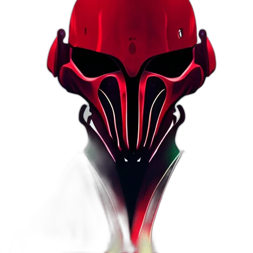 mask, face, robot, weapon, concept art, comic book art, fantasy art, pixel art transparent PNG cut-out
