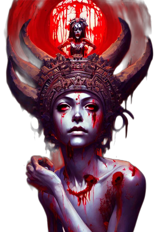 crown, face, concept art, fantasy art, comic book art, pixel art, red, extremely transparent PNG cut-out