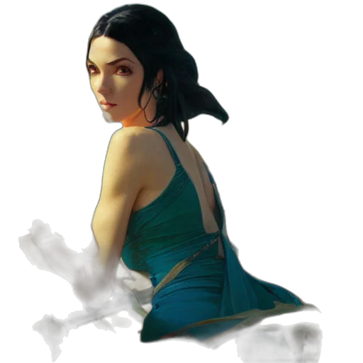 dress, face, concept art, fantasy art transparent PNG cut-out