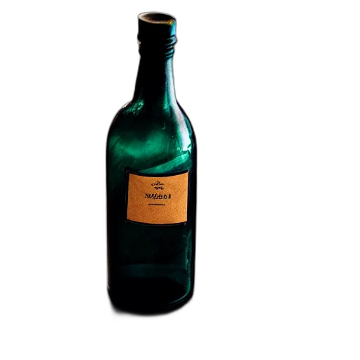 bottle, 3d render, photorealistic, green, placed, table transparent PNG cut-out