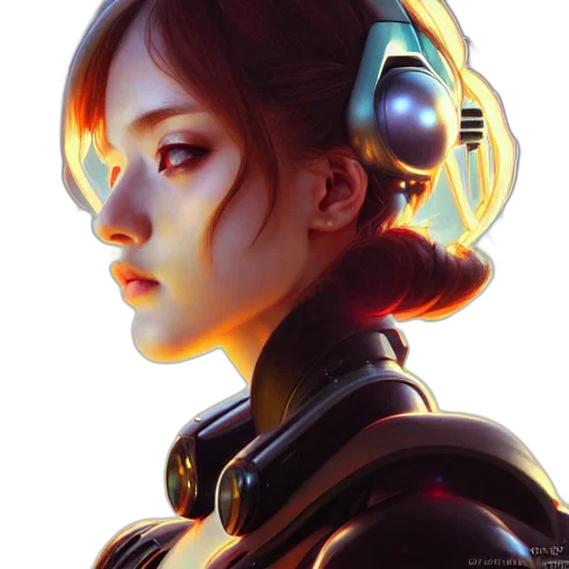 robot, face, mask, cyberpunk transparent PNG cut-out
