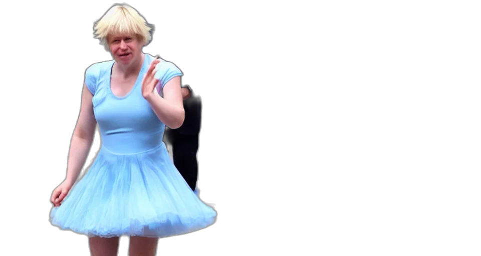 dress, boris, johnson, wearing, ballerina transparent PNG cut-out