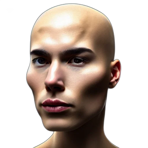 face, mask, hair, robot transparent PNG cut-out