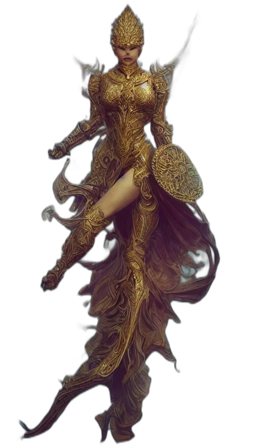 dress, staff, jewelry, dragon transparent PNG cut-out