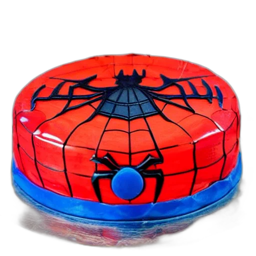 3d render, chinese, knockoff, spider, man, birthday, cake transparent PNG cut-out