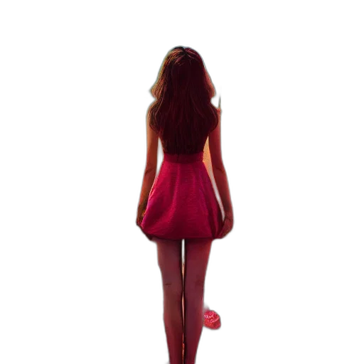 dress, hair, shoes, staff transparent PNG cut-out