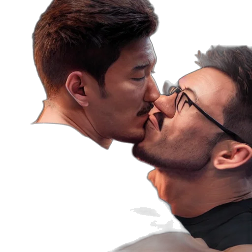 face, photorealistic, fire, fog, markiplier, kissing, buff, guy transparent PNG cut-out