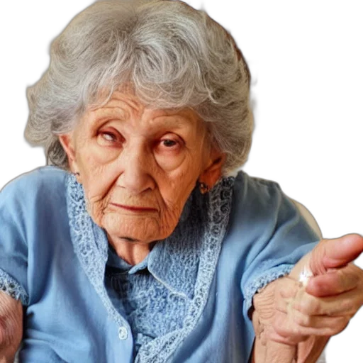 staff, face, jewelry, furniture, photorealistic, grandma, giving, interested transparent PNG cut-out