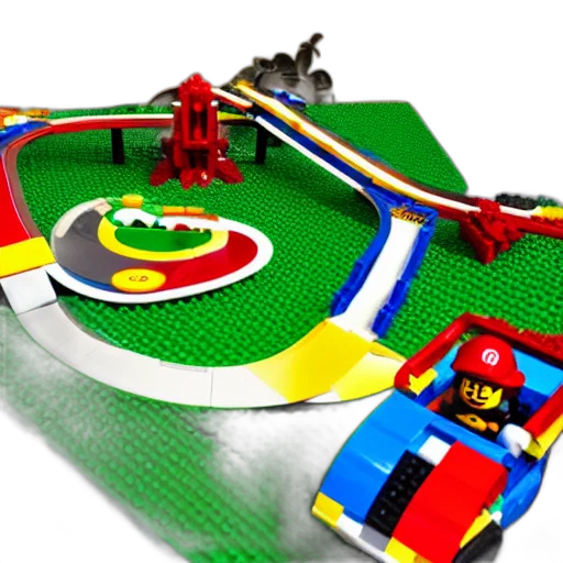 3d render, concept art, lego, mario transparent PNG cut-out
