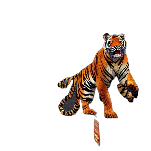 animal, staff, creature, 3d render, concept art, pixel art, photorealistic, tiger transparent PNG cut-out