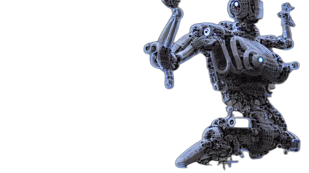 robot, jewelry, 3d render, concept art, cyberpunk, robotic, cybernetic, symbiosis transparent PNG cut-out