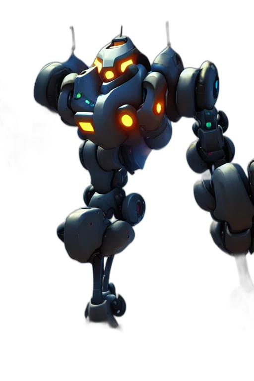 robot, weapon, staff, creature, concept art, 3d render, pixel art, cyberpunk transparent PNG cut-out