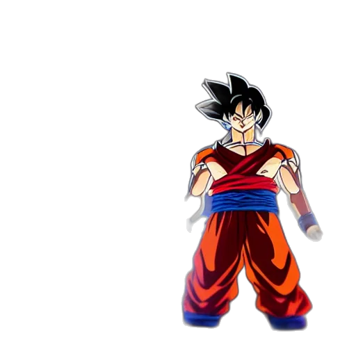 concept art, 3d render, pixel art, cartoon, dark, son, goku, watching transparent PNG cut-out