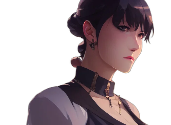 crown, staff, face, jewelry, concept art, fantasy art, anime, photorealistic transparent PNG cut-out