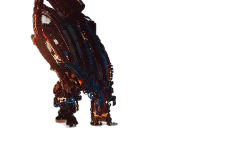 robot, weapon, creature, dragon, 3d render, concept art, cyberpunk, photorealistic transparent PNG cut-out