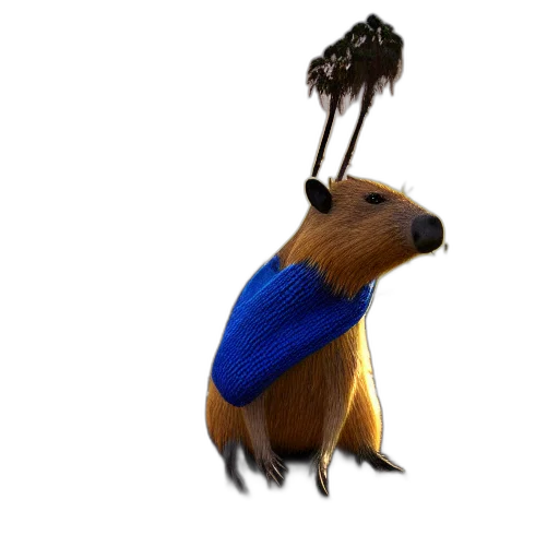 animal, hat, staff, creature transparent PNG cut-out