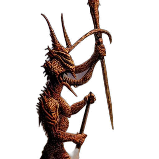 staff, dragon, sword, creature, concept art, fantasy art, 3d render, photorealistic transparent PNG cut-out
