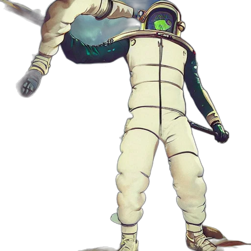 staff, jacket, robot, mask, concept art, pixel art, fantasy art, comic book art transparent PNG cut-out
