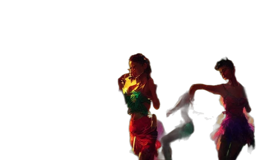 dress, 3d render, concept art, photorealistic, fire, outer space, salsa, colorful transparent PNG cut-out