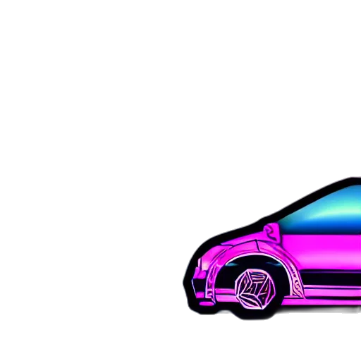 car, weapon, vaporwave, cyberpunk transparent PNG cut-out