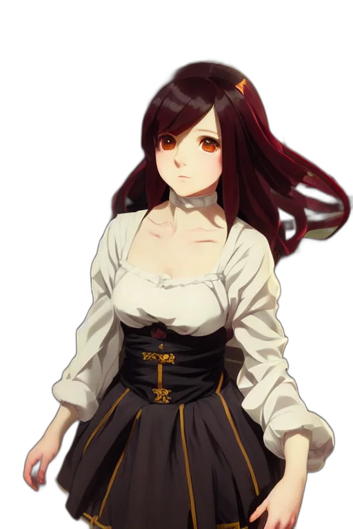 dress, staff, jacket, crown, pixel art, anime, concept art, fantasy art transparent PNG cut-out
