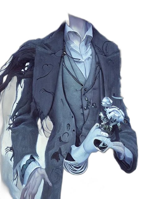 jacket, robot, mask, creature, concept art, cyberpunk, 3d render, fantasy art transparent PNG cut-out