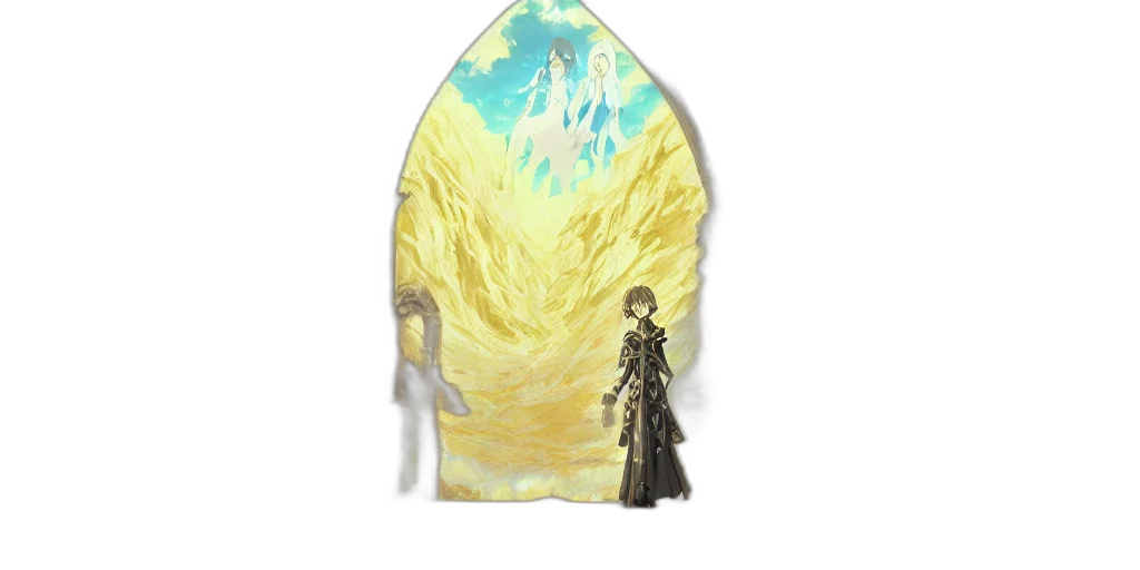 dress, jacket, staff, sword transparent PNG cut-out