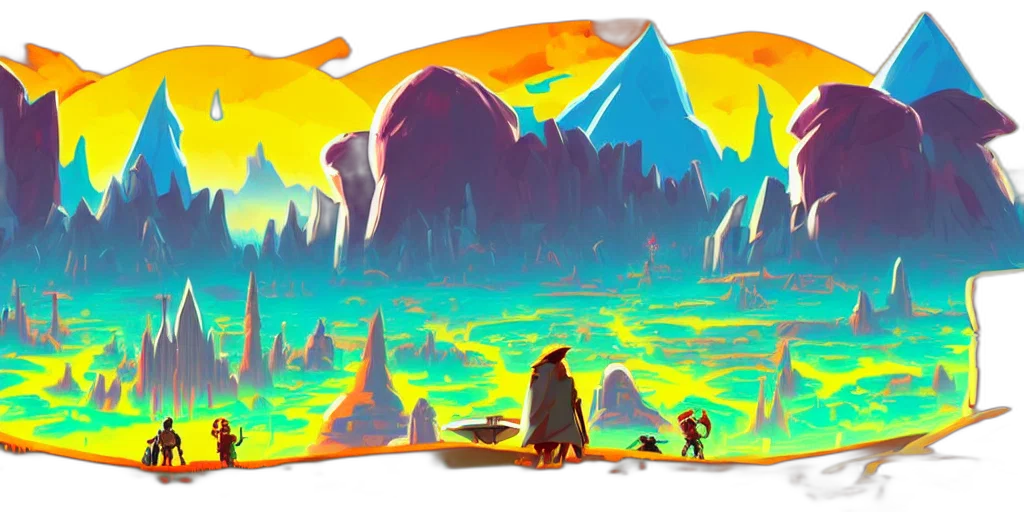 concept art, fantasy art, watercolor, pixel art, fog, snow, sunset, beach transparent PNG cut-out