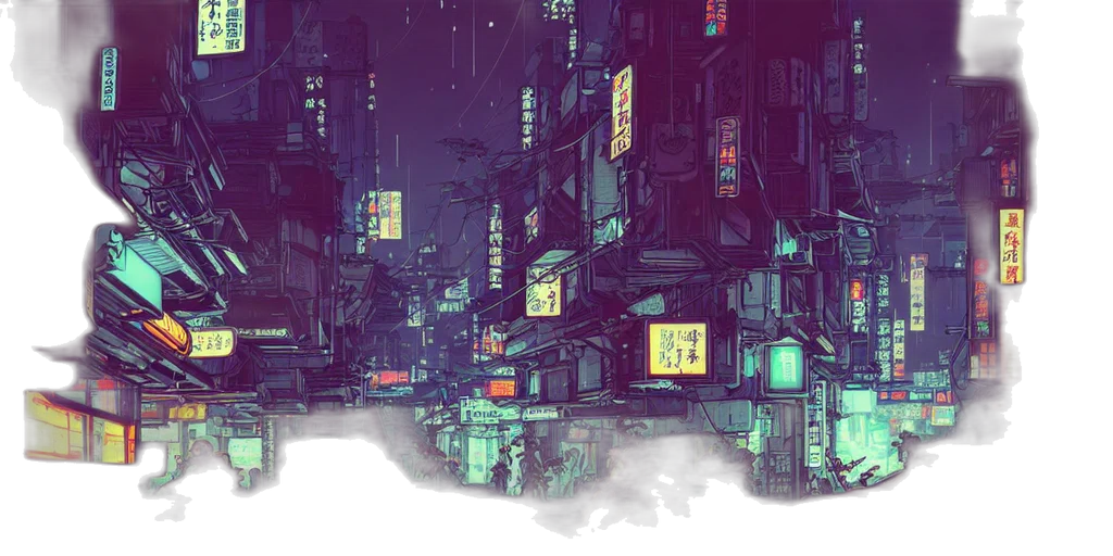 umbrella, robot, concept art, cyberpunk transparent PNG cut-out