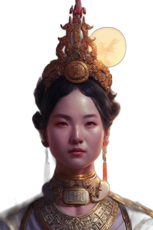crown, face, staff, mask, concept art, fantasy art, photorealistic, oil painting transparent PNG cut-out