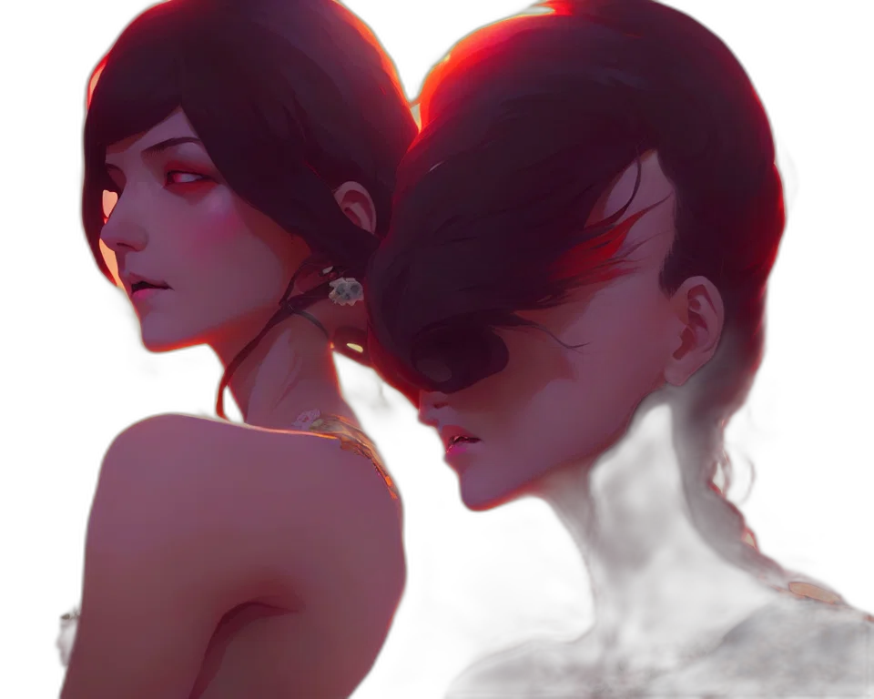 mask, crown, concept art, fantasy art, cyberpunk, anime, neon lights, fire transparent PNG cut-out