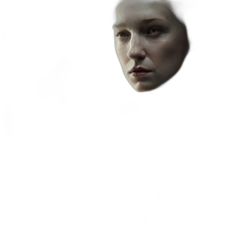 face, robot, mask, creature, photorealistic, 3d render, concept art, pixel art transparent PNG cut-out