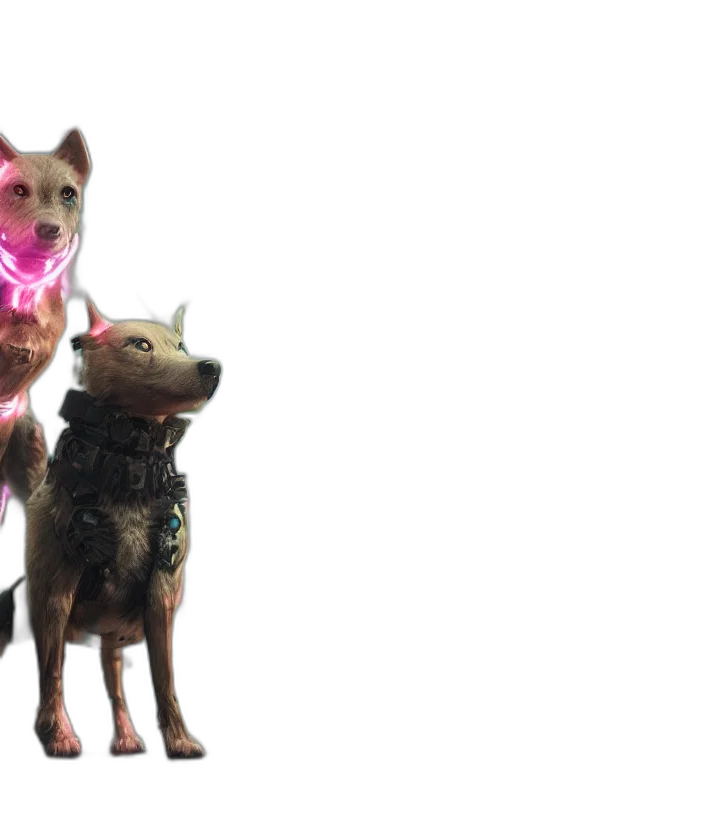 animal, staff, creature, mask, 3d render, concept art, cyberpunk, neon lights transparent PNG cut-out