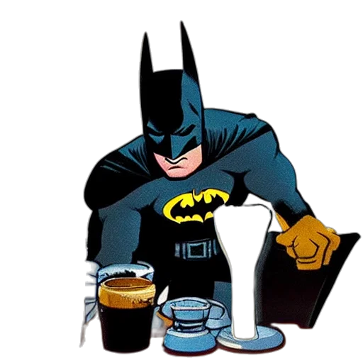 comic book art, concept art, batman, pouring transparent PNG cut-out