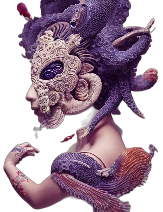 mask, dragon, creature, face transparent PNG cut-out