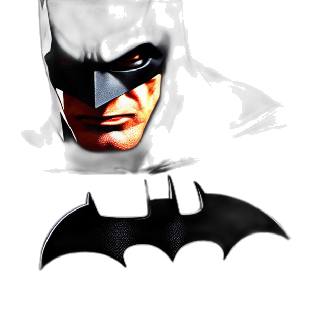mask, face, comic book art, concept art, photorealistic, 3d render, monochrome, batman transparent PNG cut-out