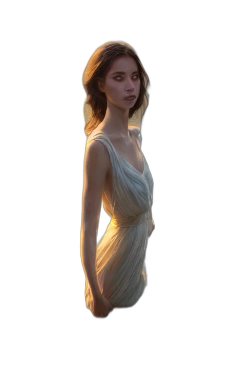 dress, jewelry, crown, creature, concept art, photorealistic, fantasy art, 3d render transparent PNG cut-out