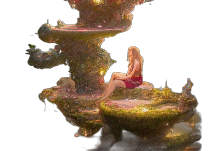 tree, crown, dress, fantasy art, concept art, pixel art, oil painting, forest transparent PNG cut-out