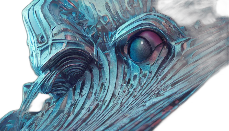 mask, creature, robot, animal, 3d render, concept art, photorealistic, cyberpunk transparent PNG cut-out
