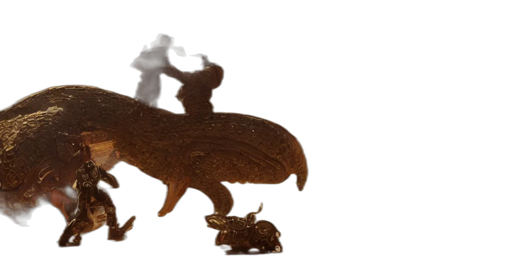 dragon, animal, creature, 3d render, concept art, photorealistic, fog, forest transparent PNG cut-out