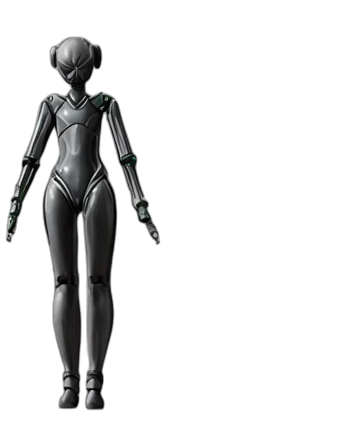 robot, dress, concept art, 3d render transparent PNG cut-out
